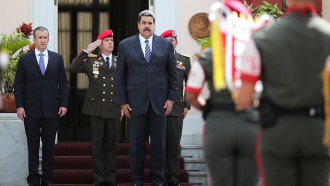 Tareck el Aissami y Nicolás Maduro