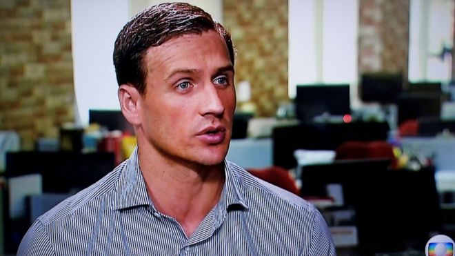 Ryan Lochte en una entrevista a Globo TV el 20 de agosto de 2016