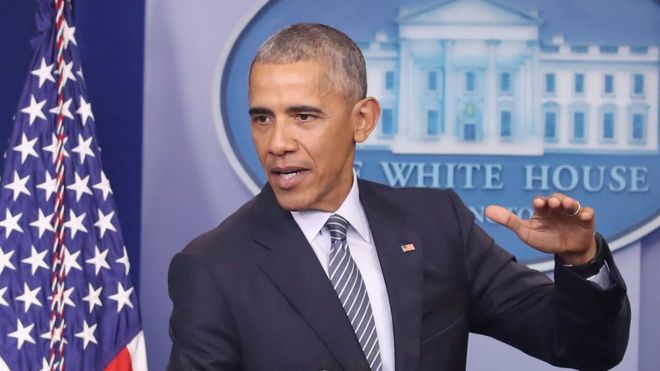 US President Barack Obama speaks during news conference at the White House, November 14, 2016