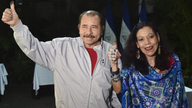 Rais Daniel Ortega na mkewe, Rosario Murillo