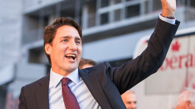 Justin Trudeau on the campaign trail