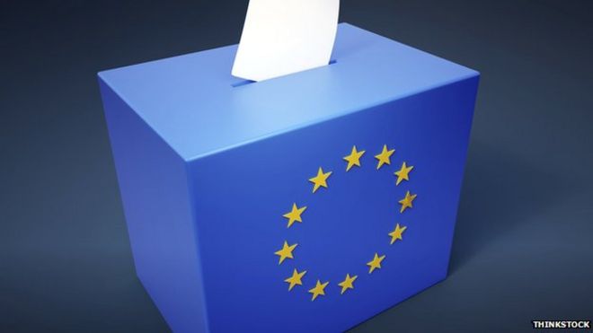 EU flag ballot box