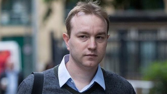 35-year-old Tom Hayes arriving for his trial at Southwark Crown Court on Wednesday 3rd June