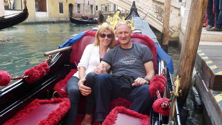 Sadie Hartley with her partner Ian Johnston in Venice, in October 2015