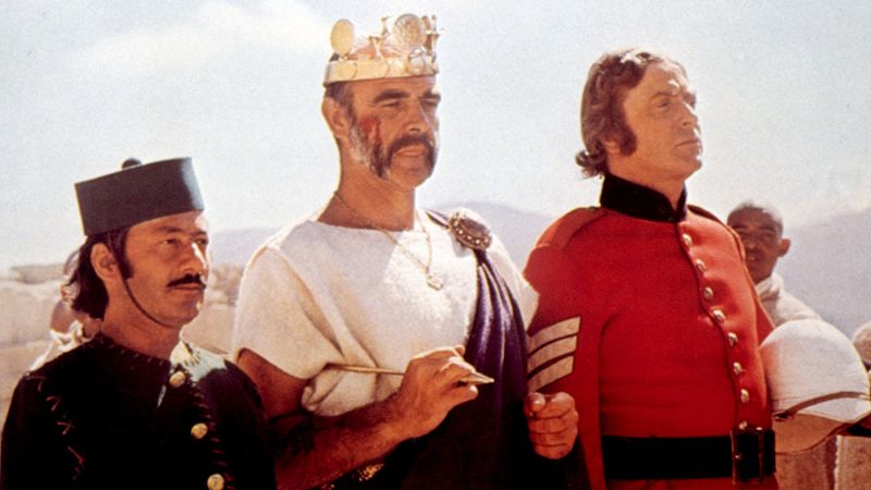 Saeed Jaffrey, Sean Connery and Michael Caine in The Man Who Would Be King