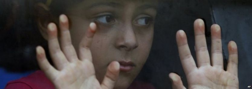 Migrant girl in Hungary reception centre, 8 September 2015