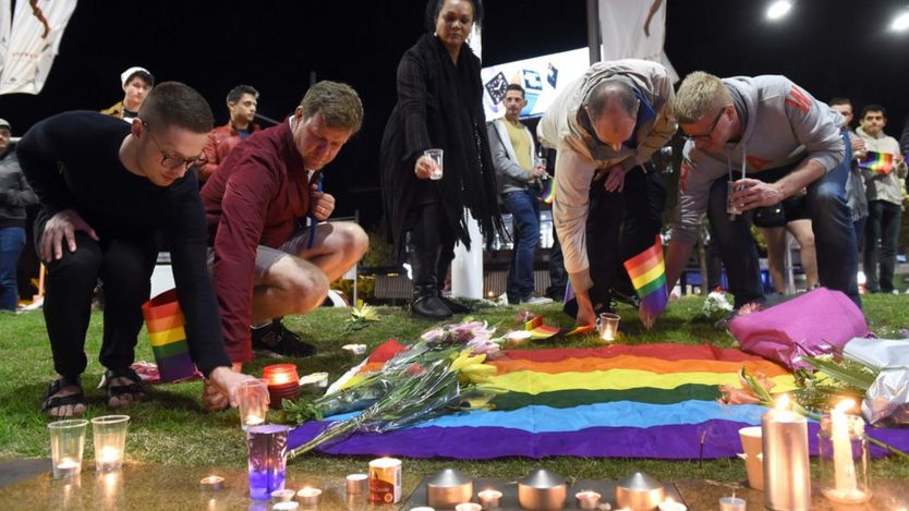 Vigil for Orlando victims in Sydney, Australia. 13 June 2016