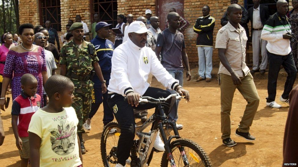 President Pierre Nkurunziza after voting in parliamentary elections in June, 29 June