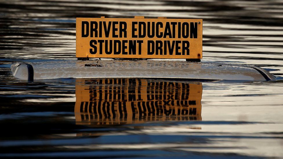 Driver education student flooding
