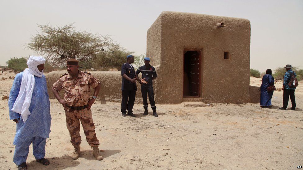 One of the mausoleums rebuilt in Timbuktu, Mali, on 18 July