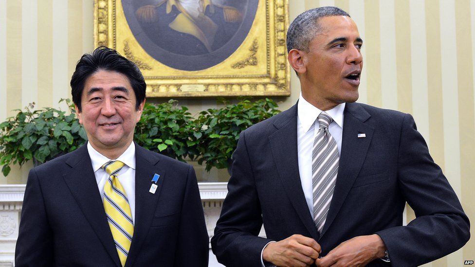 Shinzo Abe (left) and Barack Obama