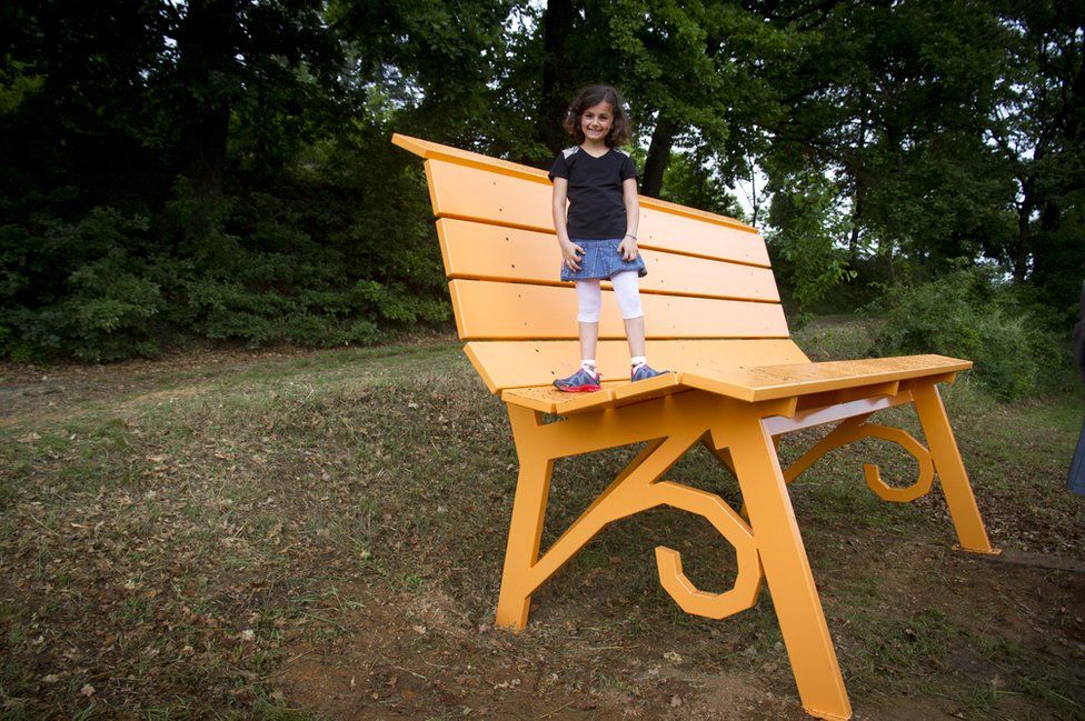 The Big Apricot Bench in Costigliole Saluzzo