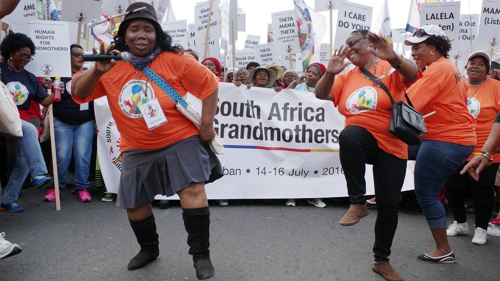 Several hundred protesting grandmothers gather in Durban, South Africa - Saturday 16 July 2016