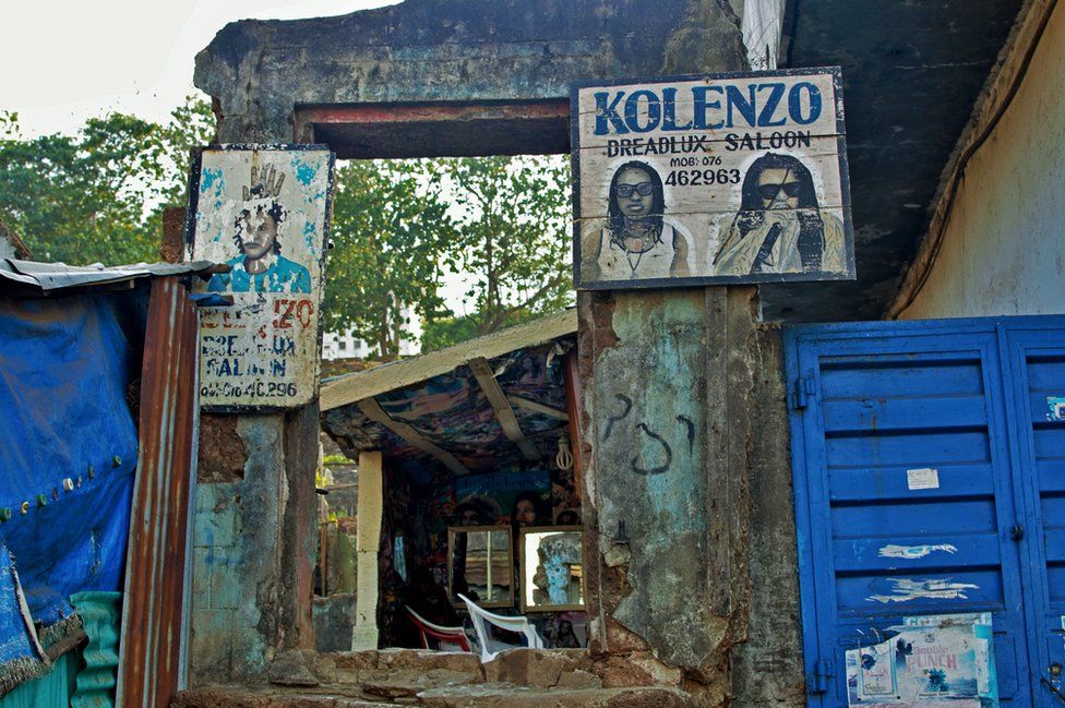 A barber shop in Freetown