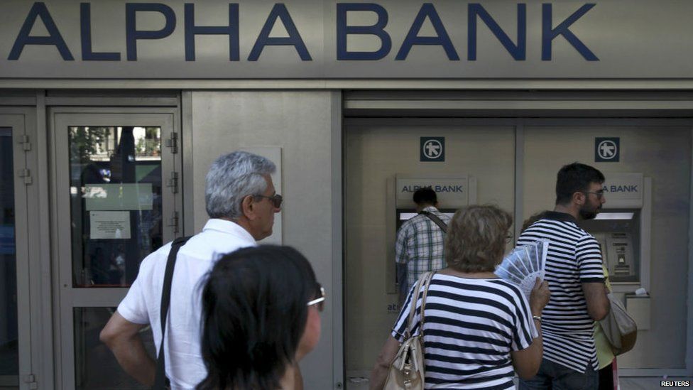 Queue outside ATM in Athens. 15 July 2015