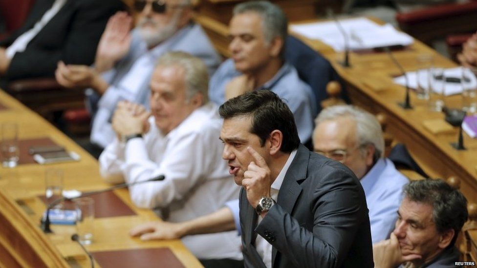 Alexis Tsipras in parliament