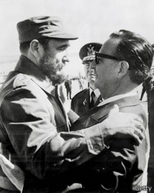 Fidel Castro y Salvador Allende en 1971