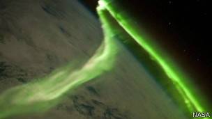 Aurora boreal en la tierra
