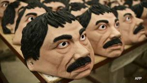 Máscaras de El Chapo Guzmán en México