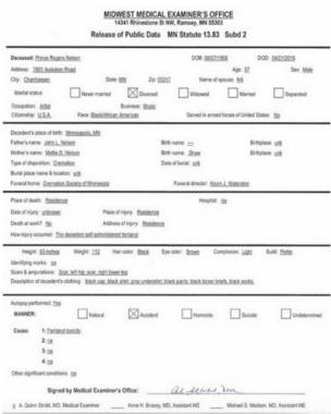 Informe de la oficina del forense