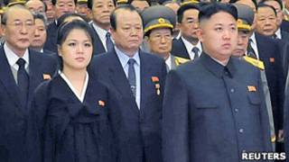 Kim Jong Un y su esposa