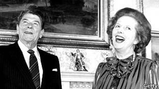 Ronald Reagan e Margareth Thatcher