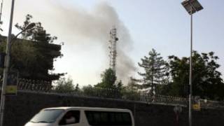 Hayaki na tashi daga fadar Shugaba Karzai