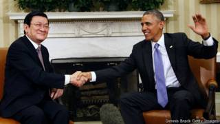 Hai ông Obama và Trương Tấn Sang ở Nhà Trắng