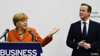Angela Merkel y David Cameron