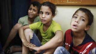 Niños refugiados en Gaza