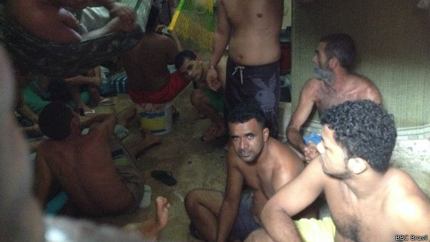Presos en una celda de Maranhão.