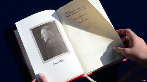 Open book with Hitler photo