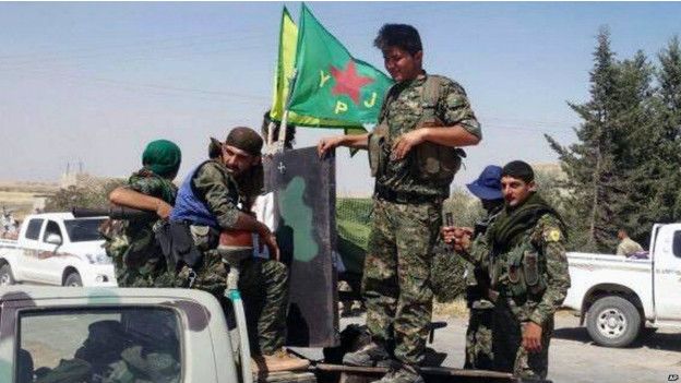 Milicias kurdas del YPG.