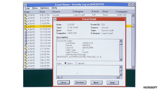 Imagen de la navegación con el Windows NT de Microsoft, lanzado en 1993 