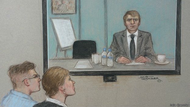 В зале суда рисунок художника