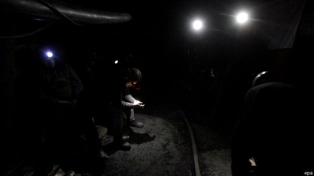 Protesta en la mina Santa Ana