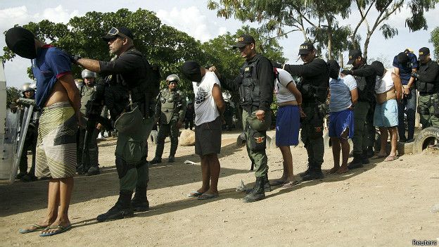 detenidos colombianos en mosnos de la Guardia Nacional de Venezuela