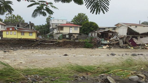 Casas de Dominica afectadas por Érika