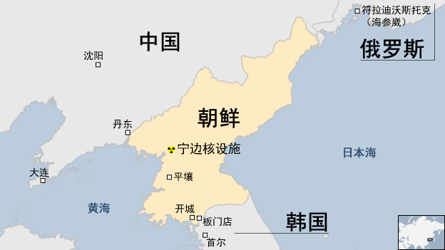 地图：朝鲜宁边核设施