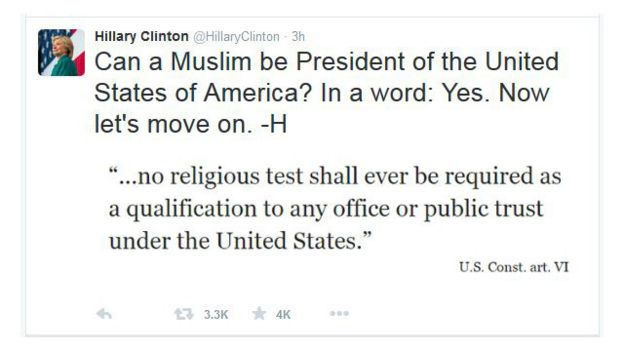 Tweet Hillary Clinton