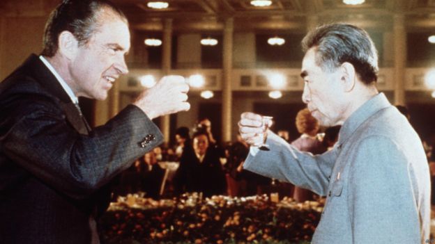 Tổng thống Mỹ Richard Nixon và Thủ tướng Trung Quốc Chu Ân Lai năm 1972