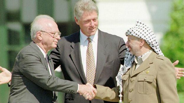 rabin, arafat, clinton