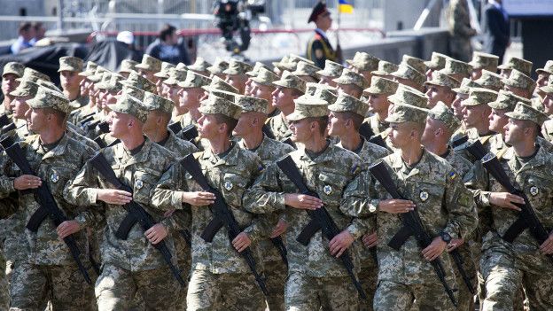 Украинские солдаты на параде