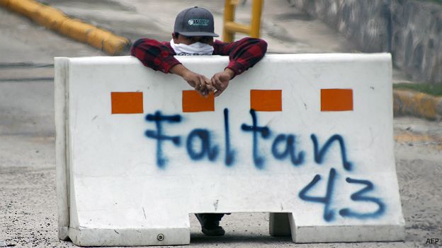 Protesta por los 43 estudiantes de Ayotzinapa