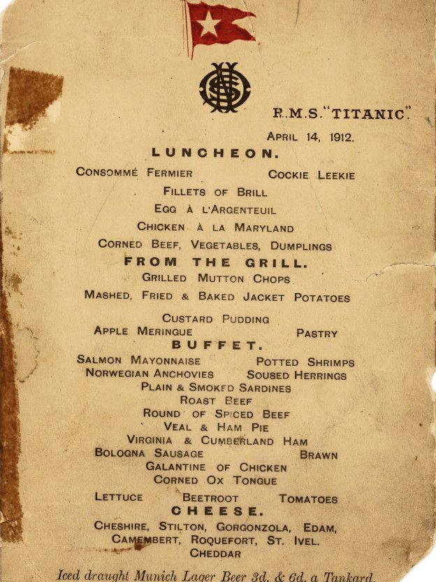 Menú del Titanic