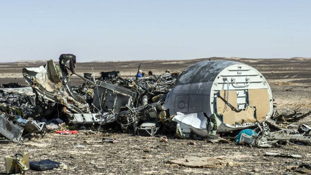 El avión ruso que cayó en Egipto.