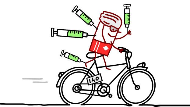 Карикатура на велосипедиста