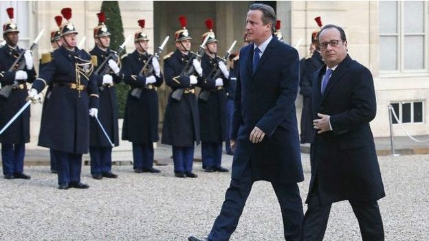 Thủ tướng Anh Cameron và Tổng thống Pháp Hollande