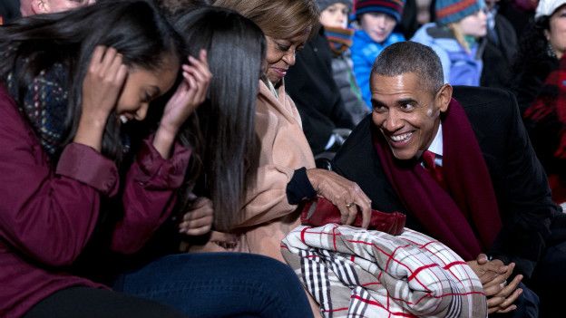 Обама с дочерьми