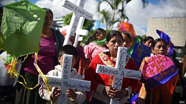 Marcha de mujeres en Guatemala